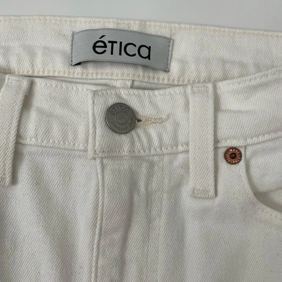 Etica Finn Slim Straight Ankle Vintage White Jeans Size 26 - Picture 6 of 10